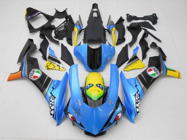 Blau Gelb Hai 2015-2019 YZF R1 Motorrad Verkleidung