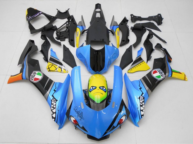 Blau Gelb Hai 2015-2019 YZF R1 Motorrad Verkleidung Blau Gelb Hai 2015-2019 YZF R1 Motorrad Verkleidung
