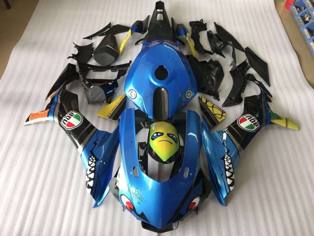 Blau Hai 2015-2019 YZF R1 Motorrad Verkleidung Blau Hai 2015-2019 YZF R1 Motorrad Verkleidung