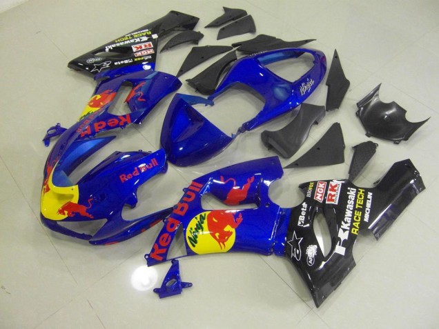 Blau Rot Bull 2005-2006 ZX6R Motorrad Verkleidung Blau Rot Bull 2005-2006 ZX6R Motorrad Verkleidung
