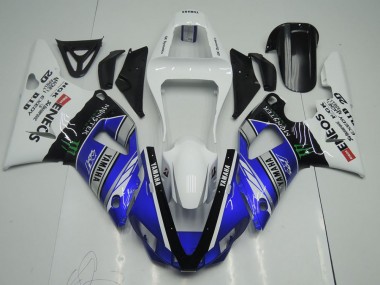 Blau Weiß ENEOS Monster 2000-2001 YZF R1 Motorrad Verkleidung