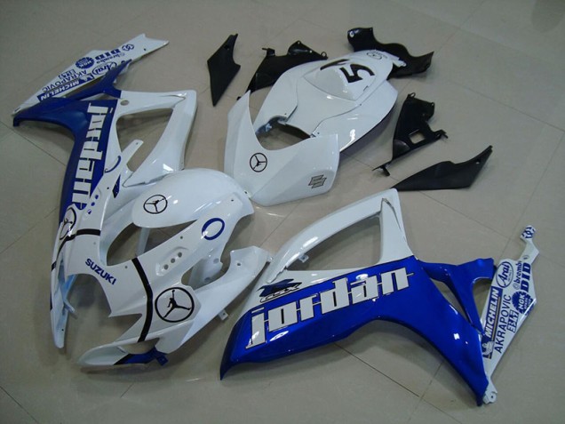 Blau Weiß Jordan 2006-2007 GSXR 750 Motorrad Verkleidung Blau Weiß Jordan 2006-2007 GSXR 750 Motorrad Verkleidung