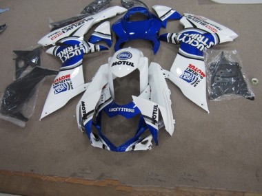 Blau Weiß Lucky Strike Motul 2011-2021 GSXR 600 Motorrad Verkleidung