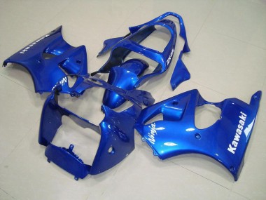 Blau mit weißen Aufklebern 2000-2002 ZX6R Motorrad Verkleidung