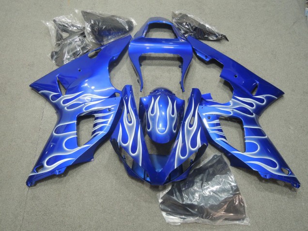 Blau weiße Flamme 2000-2001 YZF R1 Motorrad Verkleidung Blau weiße Flamme 2000-2001 YZF R1 Motorrad Verkleidung