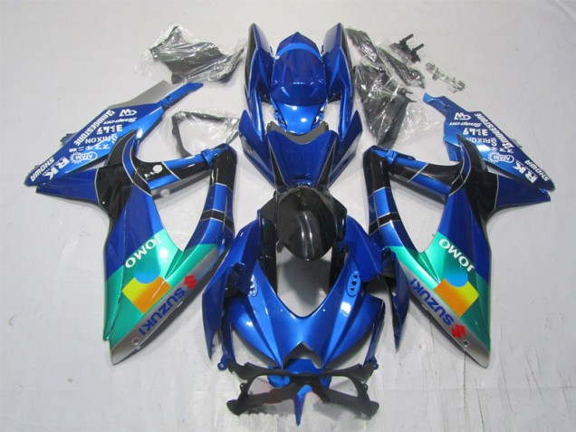 BlauschwarzGrün Jomo 2007-2008 GSXR 1000 Motorrad Verkleidung BlauschwarzGrün Jomo 2007-2008 GSXR 1000 Motorrad Verkleidung