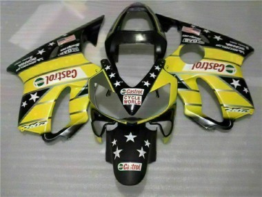 Gelb Schwarz Castrol Cycle World 2001-2003 CBR600 F4i Motorrad Verkleidung