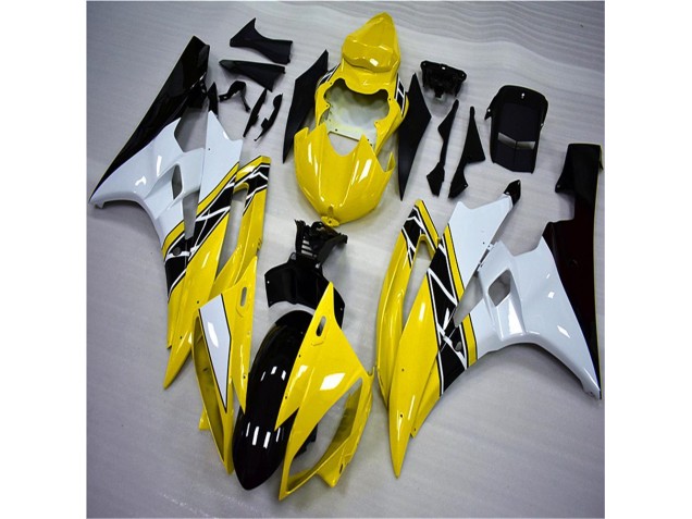 Gelb Weiß Schwarz 2006-2007 YZF R6 Motorrad Verkleidung Gelb Weiß Schwarz 2006-2007 YZF R6 Motorrad Verkleidung