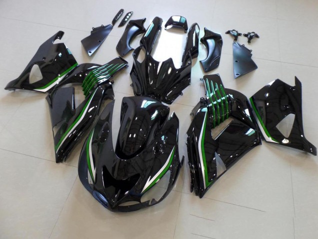 Glänzend Schwarz mit Grün Linie 2006-2011 ZX14R ZZR1400 Motorrad Verkleidung Glänzend Schwarz mit Grün Linie 2006-2011 ZX14R ZZR1400 Motorrad Verkleidung