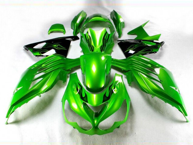 Grün Schwarz 2012-2021 ZX14R ZZR1400 Motorrad Verkleidung Grün Schwarz 2012-2021 ZX14R ZZR1400 Motorrad Verkleidung