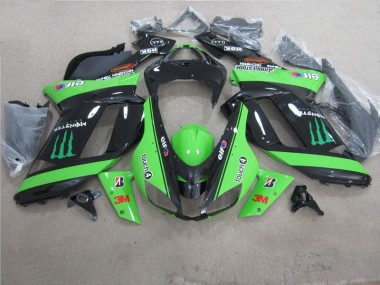 Grün Schwarz 3M Monster 2007-2008 ZX6R Motorrad Verkleidung