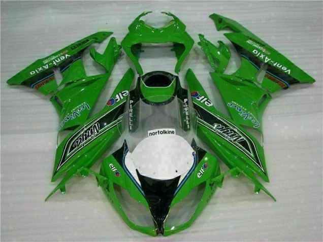 Grün Schwarzer LeoVince 2009-2012 ZX6R Motorrad Verkleidung Grün Schwarzer LeoVince 2009-2012 ZX6R Motorrad Verkleidung