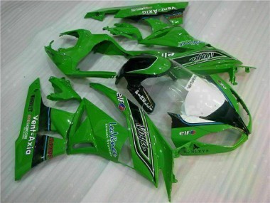 Grün Schwarzer LeoVince 2009-2012 ZX6R Motorrad Verkleidung