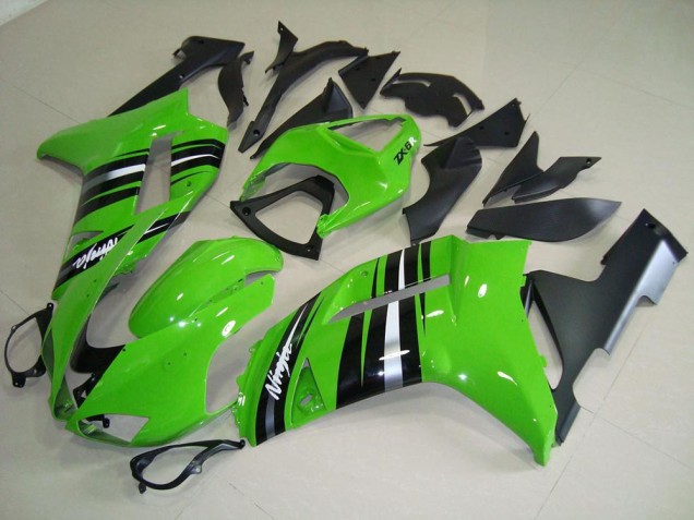 Grüne und silberne Streifen 2007-2008 ZX6R Motorrad Verkleidung Grüne und silberne Streifen 2007-2008 ZX6R Motorrad Verkleidung
