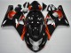 Suzuki GSXR 600/750 Motorrad Verkleidung 2004-2005 - Glanzendes Schwarz Rot Streifen