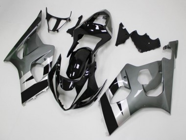 Suzuki GSXR 1000 Motorrad Verkleidung 2003-2004 - Glanzendes Schwarz Silber Grau