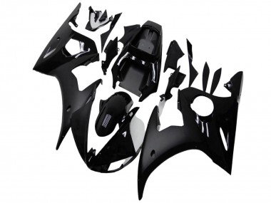 Yamaha YZF R6 Motorrad Verkleidung 2003-2004 - Glanzendes Schwarz Matt Schwarz