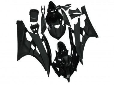 Yamaha YZF R6 Motorrad Verkleidung 2006-2007 - Glanzendes Schwarz Matt Schwarz