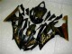 Yamaha YZF R6 Motorrad Verkleidung 2008-2016 - Glanzendes Schwarz Gold Flamme