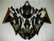 Yamaha YZF R6 Motorrad Verkleidung 2008-2016 - Glanzendes Schwarz Gold Flamme