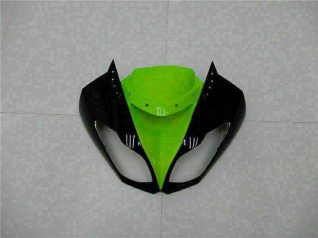 Kawasaki ZX6R Motorrad Verkleidung 2009-2012 - Glanzendes Schwarz Grun