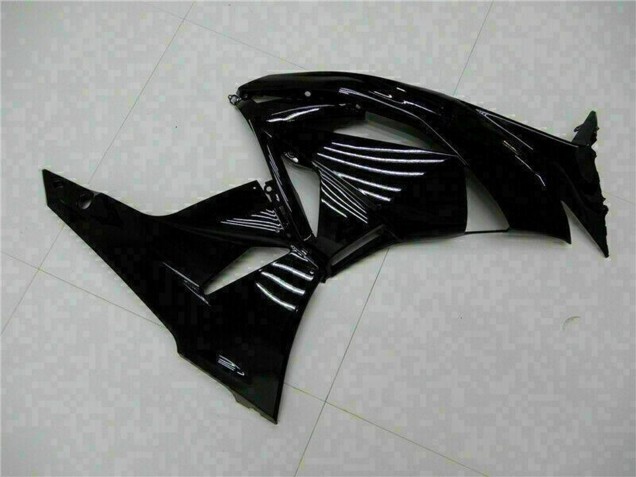 Kawasaki ZX6R Motorrad Verkleidung 2009-2012 - Glanzendes Schwarz Grun