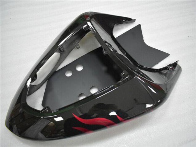 Kawasaki ZX10R Motorrad Verkleidung 2006-2007 - Glanzendes Schwarz Rot Flamme