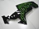 Kawasaki ZX10R Motorrad Verkleidung 2006-2007 - Glanzendes Schwarz Grun Flamme