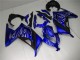 Kawasaki Ninja 300 EX300R Motorrad Verkleidung 2013-2024 - Blau Schwarz Weiss Flamme