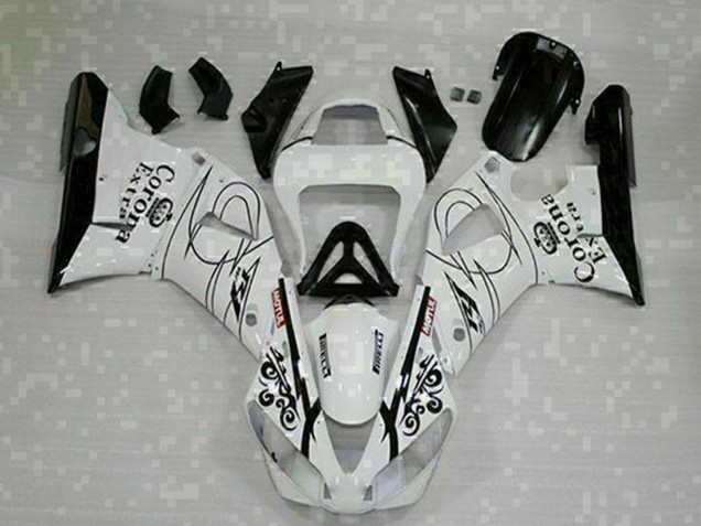 Yamaha YZF R1 Motorrad Verkleidung 2000-2001 - Weiss Schwarz Corona Extra