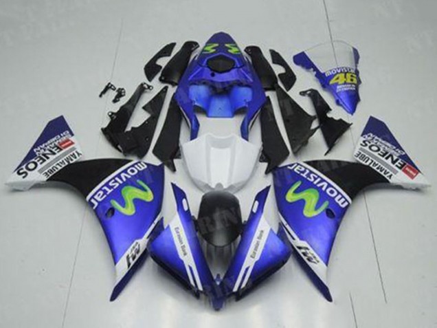 Yamaha YZF R1 Motorrad Verkleidung 2012-2014 - Blau Weiss Schwarz Grun MoviStar Yamalube ENEOS