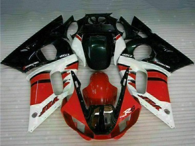 Yamaha YZF R6 Motorrad Verkleidung 1998-2002 - Weiss Rot Glanzendes Schwarz