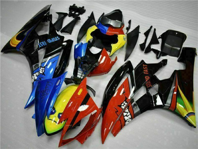 Yamaha YZF R6 Motorrad Verkleidung 2006-2007 - Gelb Blau Rot Glanzendes Schwarz Hai