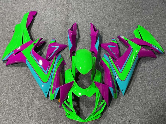 Suzuki GSXR 600 / GSXR 750 Motorrad Verkleidung 2011-2024 - Grun Magenta Hellblau