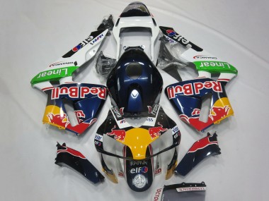 Honda CBR600RR Motorrad Verkleidung 2003-2004 - Weiss Blau Gelb Grun Red Bull Design