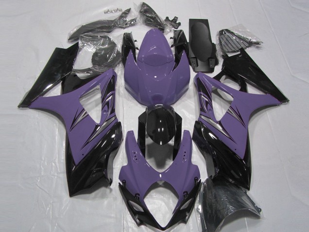 Suzuki GSXR 1000 Motorrad Verkleidung 2007-2008 - Dunkel Lila Glanzendes Schwarz