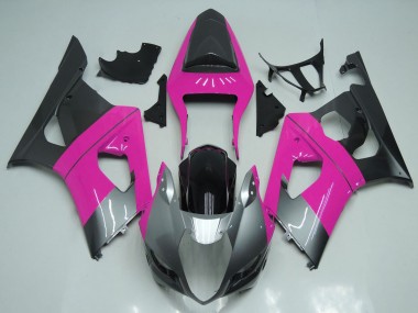 Suzuki GSXR 1000 Motorrad Verkleidung 2003-2004 - Rosa Silber Schwarz