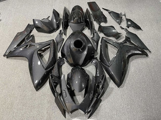 Suzuki GSXR 600 / GSXR 750 Motorrad Verkleidung 2006-2007 - Schwarzer Carbonfaser Stil