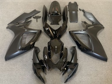 Suzuki GSXR 600 / GSXR 750 Motorrad Verkleidung 2006-2007 - Glanzendes Schwarz Matt Schwarz