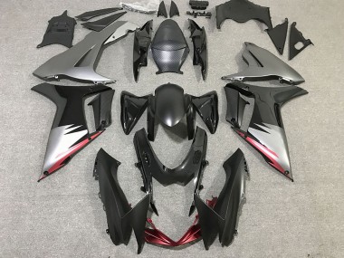 Suzuki GSXR 600 / GSXR 750 Motorrad Verkleidung 2011-2024 - Grau Silber Glanzendes Schwarz