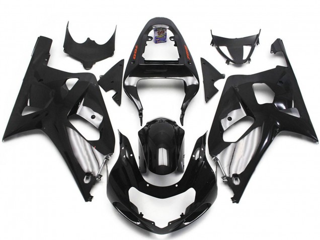 Suzuki GSXR 600 / GSXR 750 Motorrad Verkleidung 2001-2003 - Glanzendes Schwarz Silber