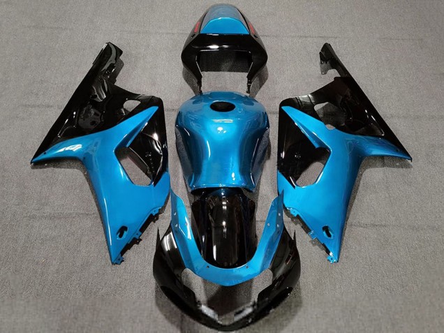 Suzuki GSXR 600 / GSXR 750 Motorrad Verkleidung 2001-2003 - Hellblau Glanzendes Schwarz