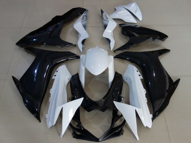 Suzuki GSXR 600 / GSXR 750 Motorrad Verkleidung 2011-2024 - Weiss Glanzendes Schwarz