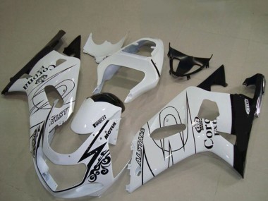 Suzuki GSXR 600 / GSXR 750 Motorrad Verkleidung 2001-2003 - Weiss Schwarz Corona Alstare