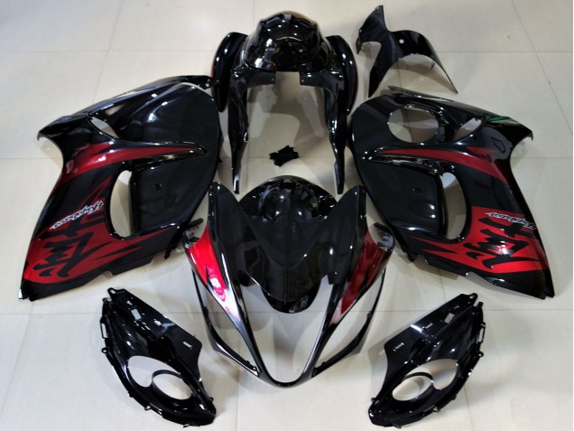 Suzuki GSXR 1300 Motorrad Verkleidung 2008-2020 - Glanzendes Schwarz Candy Rot