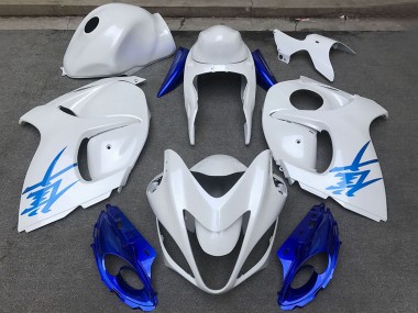 Suzuki GSXR 1300 Motorrad Verkleidung 2008-2020 - Glanzendes Weiss Blau