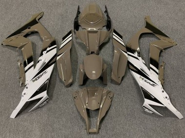Kawasaki ZX10R Motorrad Verkleidung 2011-2015 - Braun Weiss Schwarz