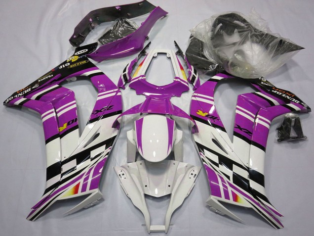 Kawasaki ZX10R Motorrad Verkleidung 2011-2015 - Lila Schwarz Weiss Gelb