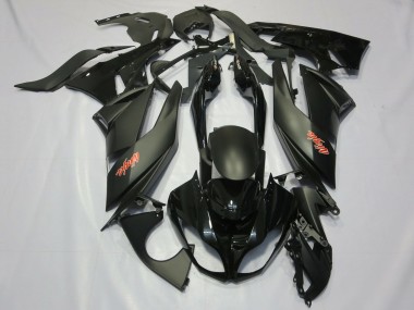 Kawasaki ZX6R Motorrad Verkleidung 2009-2012 - Matt Schwarz Glanzendes Schwarz Rot Ninja