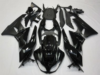 Kawasaki ZX6R Motorrad Verkleidung 2009-2012 - Glanzendes Schwarz Matt Schwarz